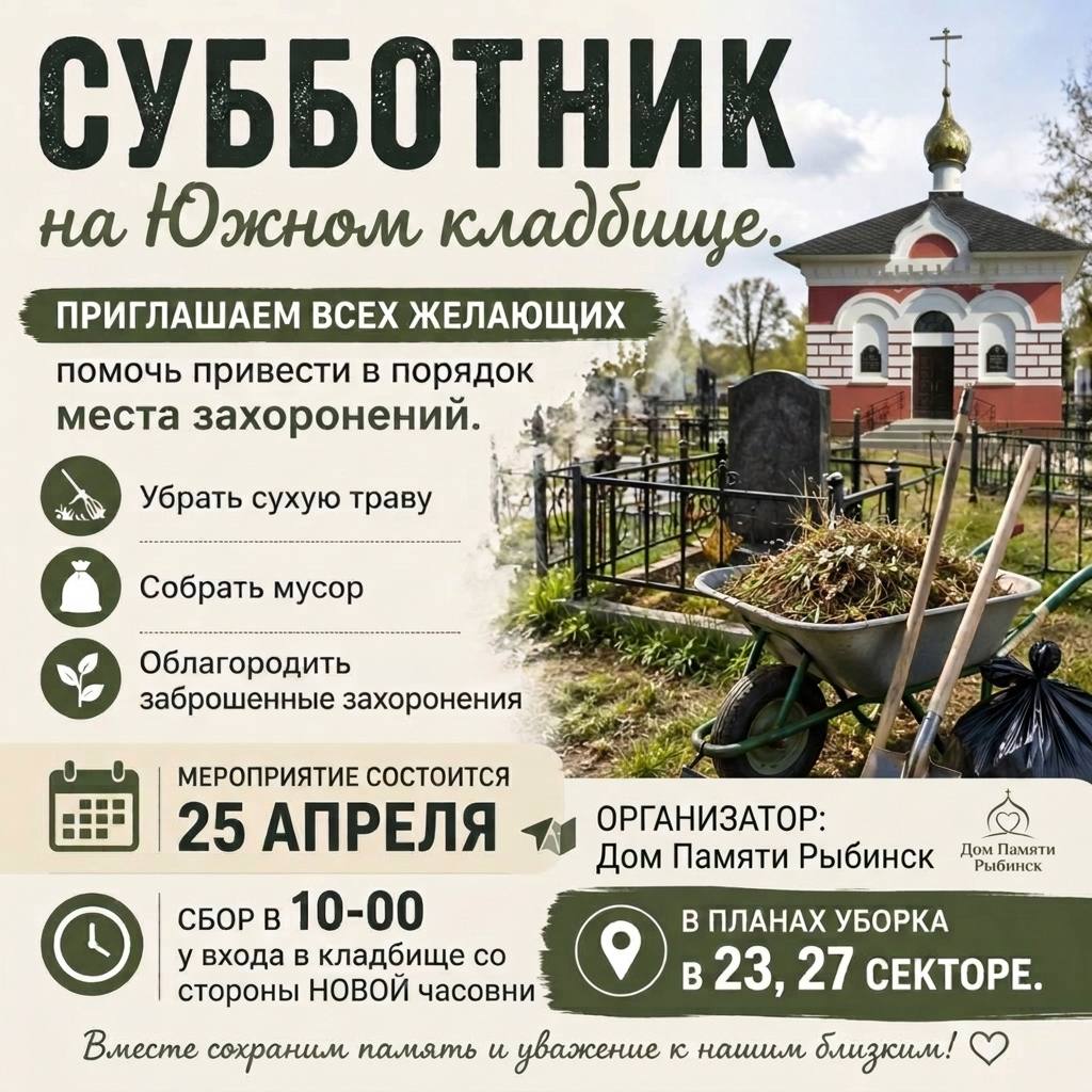 Субботник на Южном кладбище